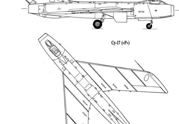 Dry Su-17 drawings (figures) of the aircraft